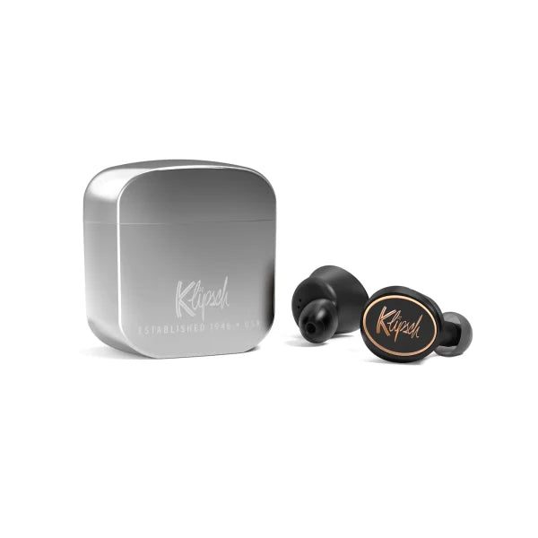 Klipsch T5 Silver Earbuds | Metal Case